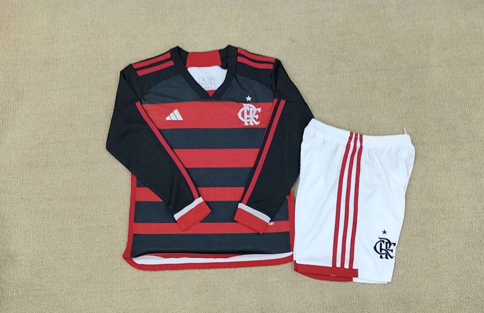 Kids-Flamengo 24/25 Home Long Soccer Jersey